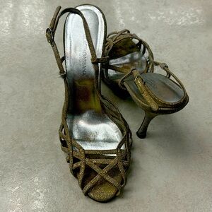 Dolce & Gabbana  gold glittery fabric heels 👠